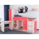 Low loft bed KidsBunkBed K-0032 sonoma oak white 2056x832x1070 cm Low loft bed KidsBunkBed K-0032 sonoma oak white 2056x832x1070 cm