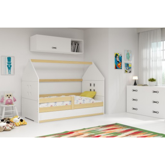 Children's bed attic House KidsBunkBed white pink color 160x80 cm. 124x86x164 cm. Children's bed attic House KidsBunkBed white pink color 160x80 cm. 124x86x164 cm.