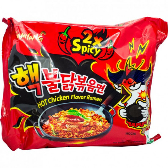 Лапша рамен очень острая Бульдак 2x Spicy Samyang 140г Лапша рамен очень острая Бульдак 2x Spicy Samyang 140г