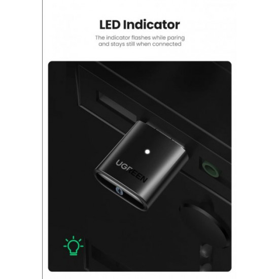 Bluetooth adapter UGREEN USB Bluetooth 5.0 transmitter for computer, laptop Black (US390) Bluetooth adapter UGREEN USB Bluetooth 5.0 transmitter for computer, laptop Black (US390)
