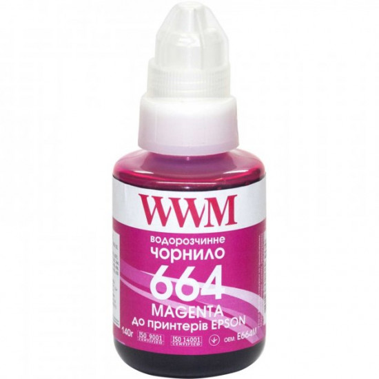 Чорнило для Epson L120 WWM 664 Magenta 140г E664M Чорнило для Epson L120 WWM 664 Magenta 140г E664M