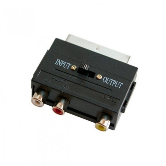 Перехідник Scart на 3 RCA з перемикачем Перехідник Scart на 3 RCA з перемикачем
