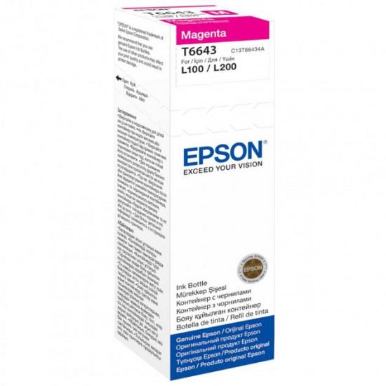Контейнер с чернилами Epson L100/L200 magenta (C13T66434A) Контейнер с чернилами Epson L100/L200 magenta (C13T66434A)