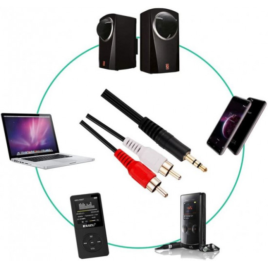 Audio cable Alitek Stereo 3.5 mm M - 2xRCA M tulip (1.2M) (48391) Audio cable Alitek Stereo 3.5 mm M - 2xRCA M tulip (1.2M) (48391)
