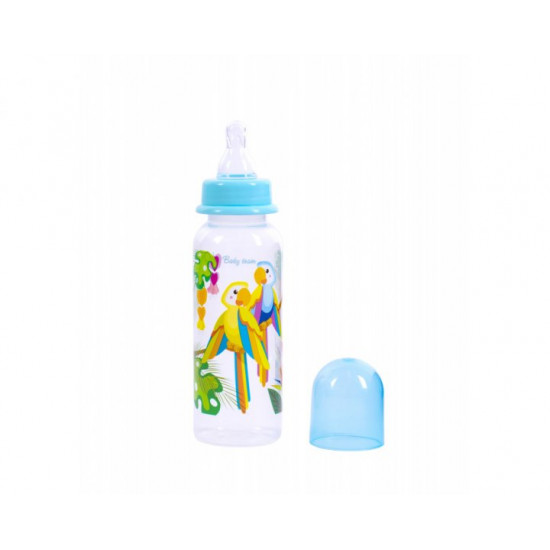 Пляшечка Baby Team з силіконовою соскою 250 мл (1410_попуги) Пляшечка Baby Team з силіконовою соскою 250 мл (1410_попуги)