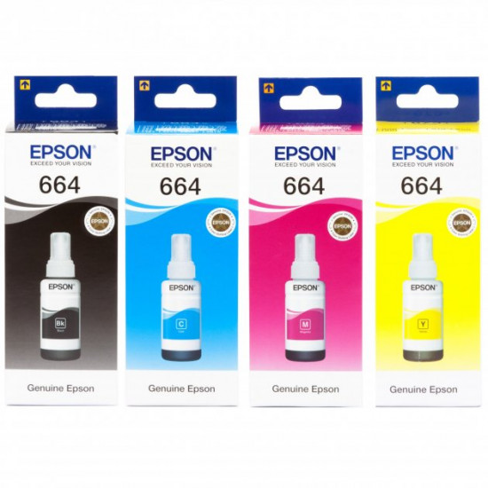 Ink for Epson L222 Epson 664 B/C/M/Y 4pcs x 70ml SET664E Ink for Epson L222 Epson 664 B/C/M/Y 4pcs x 70ml SET664E