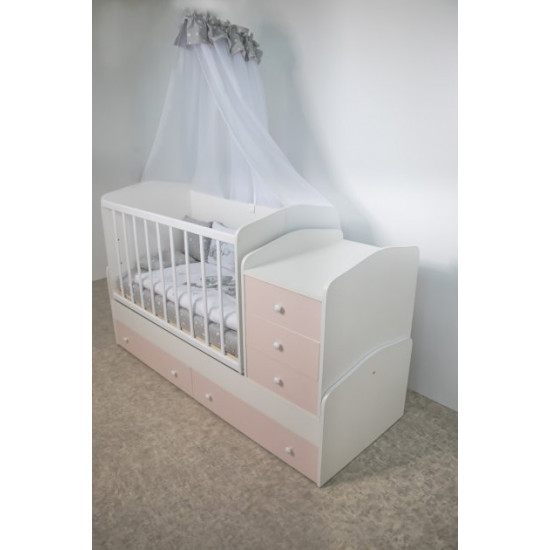 Transformable crib Dream White-Sakura 16mm 1740x1030x650 mm