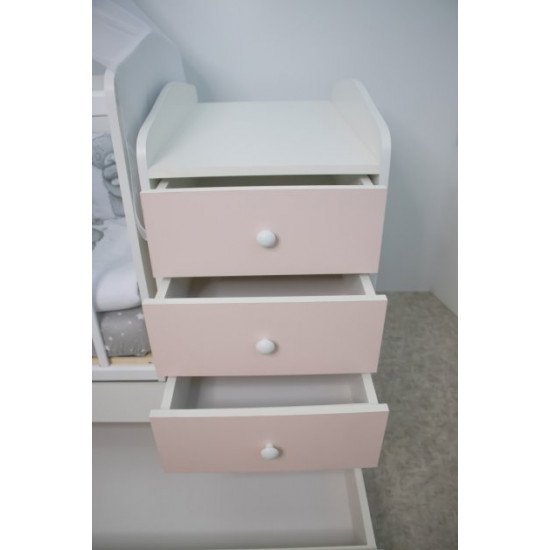 Transformable crib Dream White-Sakura 16mm 1740x1030x650 mm