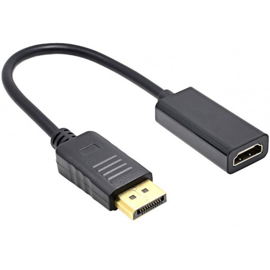 Перехідник конвертер DisplayPort (DP) -> HDMI + аудіо, активний адаптер конвертер (590280445) Чорний Перехідник конвертер DisplayPort (DP) -> HDMI + аудіо, активний адаптер конвертер (590280445) Чорний