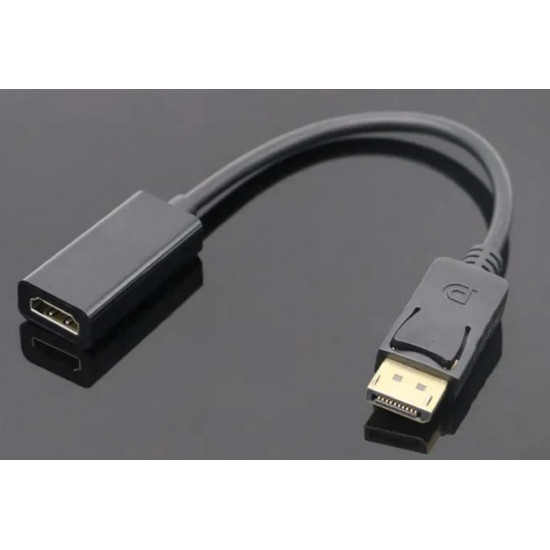 Перехідник конвертер DisplayPort (DP) -> HDMI + аудіо, активний адаптер конвертер (590280445) Чорний Перехідник конвертер DisplayPort (DP) -> HDMI + аудіо, активний адаптер конвертер (590280445) Чорний