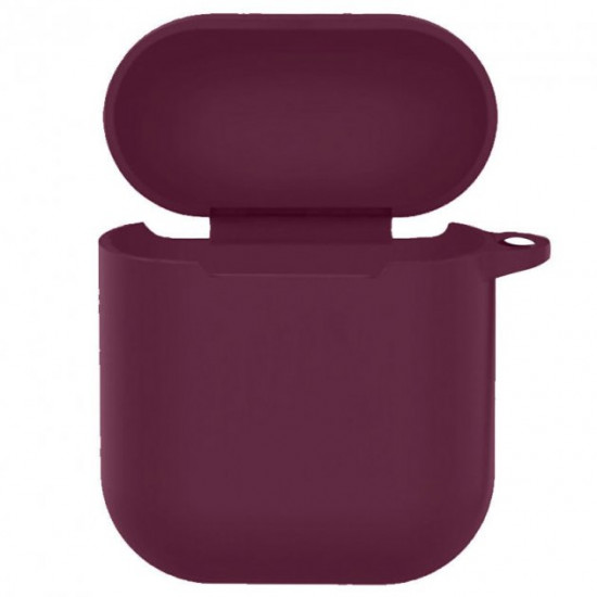 Silicone case New with carabiner for Airpods 1/2 headphones Burgundy / Maroon Silicone case New with carabiner for Airpods 1/2 headphones Burgundy / Maroon