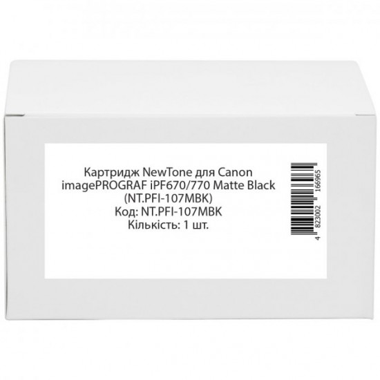 Cartridge for Canon iPF770 NEWTONE PFI-107 Matte Black 130ml NT.PFI-107MBK Cartridge for Canon iPF770 NEWTONE PFI-107 Matte Black 130ml NT.PFI-107MBK