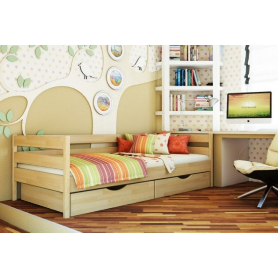 Wooden bed Estella Nota made of solid beech with drawers made of chipboard 190x80 Beech Wooden bed Estella Nota made of solid beech with drawers made of chipboard 190x80 Beech