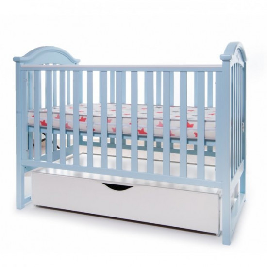 Baby cot Twins iLove L100-L-04 Blue wooden with drawer and movable side Baby cot Twins iLove L100-L-04 Blue wooden with drawer and movable side