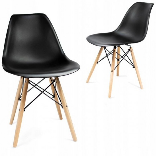 Стілець JUMI Scandinavian Design (пластик) Black Стілець JUMI Scandinavian Design (пластик) Black