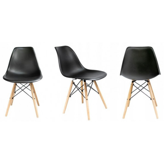 Стілець JUMI Scandinavian Design (пластик) Black Стілець JUMI Scandinavian Design (пластик) Black