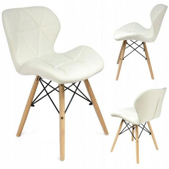 Стілець JUMI Scandinavian Design (еко-шкіра) White Стілець JUMI Scandinavian Design (еко-шкіра) White