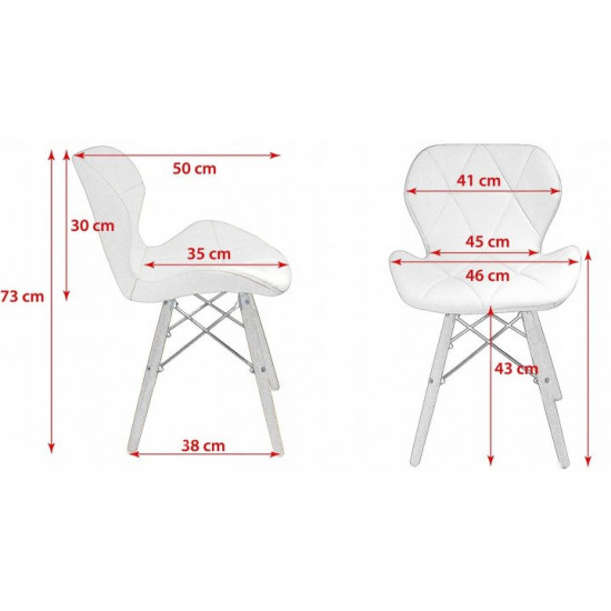 Стілець JUMI Scandinavian Design (еко-шкіра) White Стілець JUMI Scandinavian Design (еко-шкіра) White