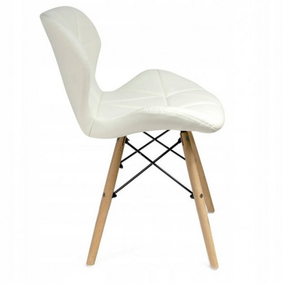 Стілець JUMI Scandinavian Design (еко-шкіра) White Стілець JUMI Scandinavian Design (еко-шкіра) White