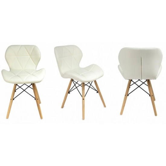Стілець JUMI Scandinavian Design (еко-шкіра) White Стілець JUMI Scandinavian Design (еко-шкіра) White