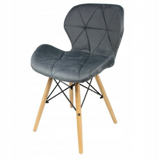 Стілець JUMI Scandinavian Design (велюр) Grey Стілець JUMI Scandinavian Design (велюр) Grey