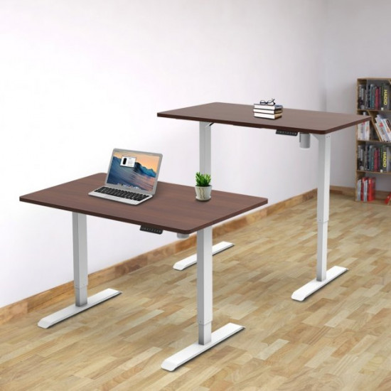 Monotable Single electric table for standing work (tabletop color “light oak”, base black) Monotable Single electric table for standing work (tabletop color “light oak”, base black)