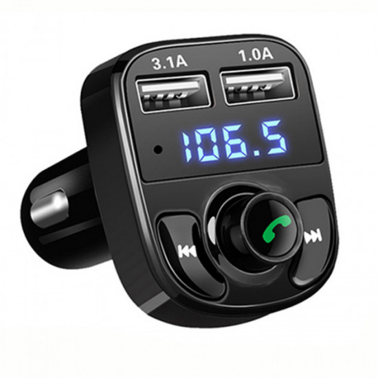 Автомобильный FM трансмиттер Car X8 с зарядкой 3.1А + функция Bluetooth Черный (10378) Автомобильный FM трансмиттер Car X8 с зарядкой 3.1А + функция Bluetooth Черный (10378)