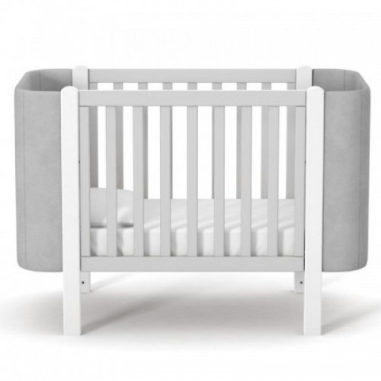 Baby crib made of natural wood Monaco LD5 Velor white with gray Veres (without mattress) Baby crib made of natural wood Monaco LD5 Velor white with gray Veres (without mattress)