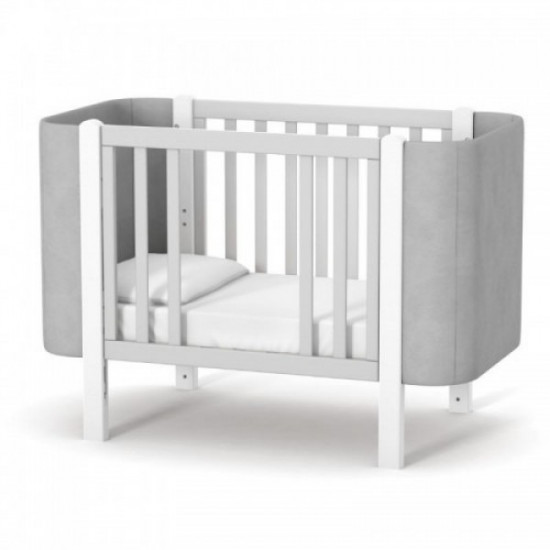 Baby crib made of natural wood Monaco LD5 Velor white with gray Veres (without mattress) Baby crib made of natural wood Monaco LD5 Velor white with gray Veres (without mattress)