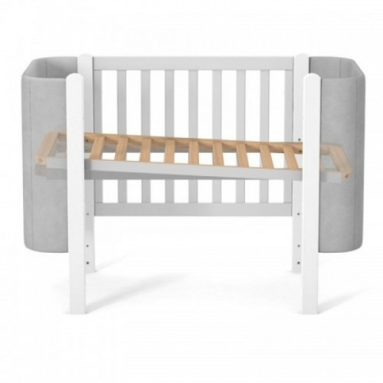 Baby crib made of natural wood Monaco LD5 Velor white with gray Veres (without mattress) Baby crib made of natural wood Monaco LD5 Velor white with gray Veres (without mattress)