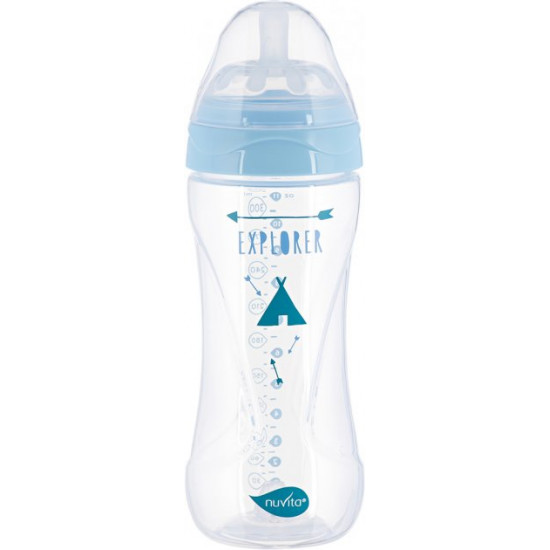 Детская Антиколиковая бутылочка для кормления Nuvita Mimic Collection 330 мл Синяя (NV6051AZZURO) Детская Антиколиковая бутылочка для кормления Nuvita Mimic Collection 330 мл Синяя (NV6051AZZURO)