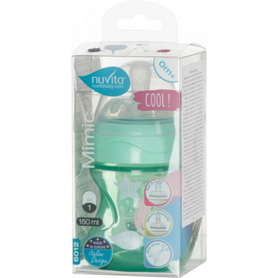 Baby Anti-colic feeding bottle Nuvita Mimic Cool 150 ml Green (NV6012GREEN) Baby Anti-colic feeding bottle Nuvita Mimic Cool 150 ml Green (NV6012GREEN)