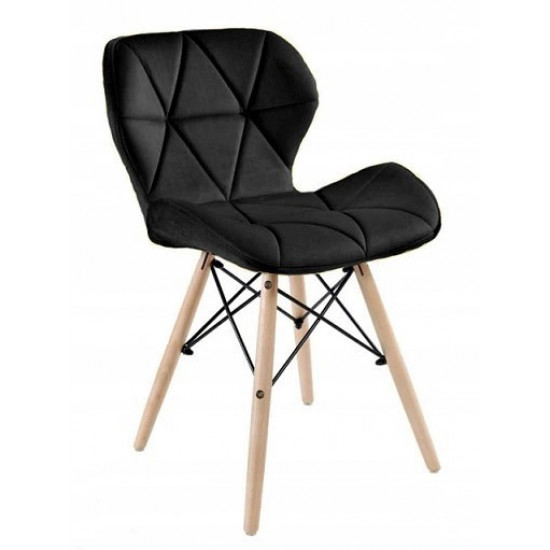 Chair ROLLO velor, black Chair ROLLO velor, black