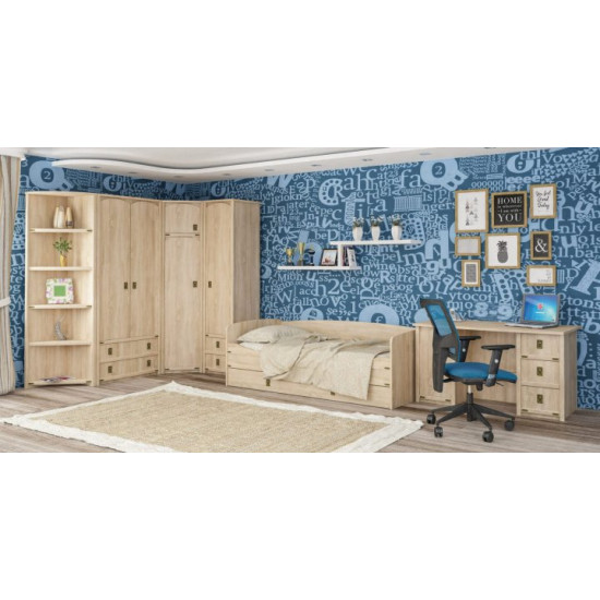 Children's bed Valencia 90*200/2025*975*685 made of chipboard color Samoan Oak Furniture Service Children's bed Valencia 90*200/2025*975*685 made of chipboard color Samoan Oak Furniture Service