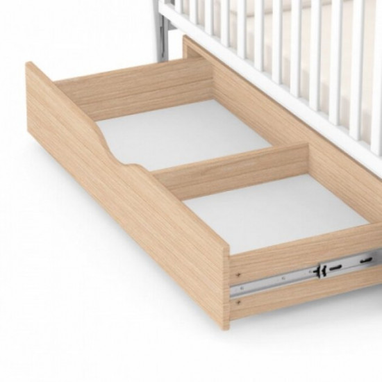 Детская кроватка маятник с ящиком Carrello Alba White-Beige Детская кроватка маятник с ящиком Carrello Alba White-Beige