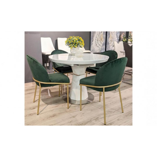 Chair Milton Metal seat Fabric 500x560x825 green gold Chair Milton Metal seat Fabric 500x560x825 green gold