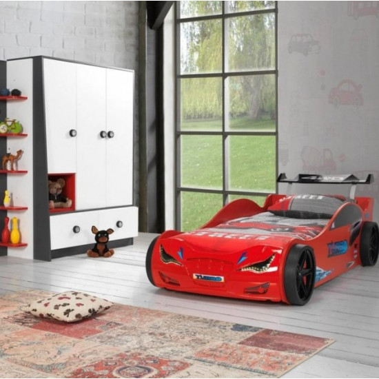 Кровать-машина Exit Super Car Turbo пластиковая с подсветкой Красный Кровать-машина Exit Super Car Turbo пластиковая с подсветкой Красный