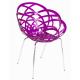 Armchair Papatya Flora-ML transparent purple seat, chrome legs Armchair Papatya Flora-ML transparent purple seat, chrome legs