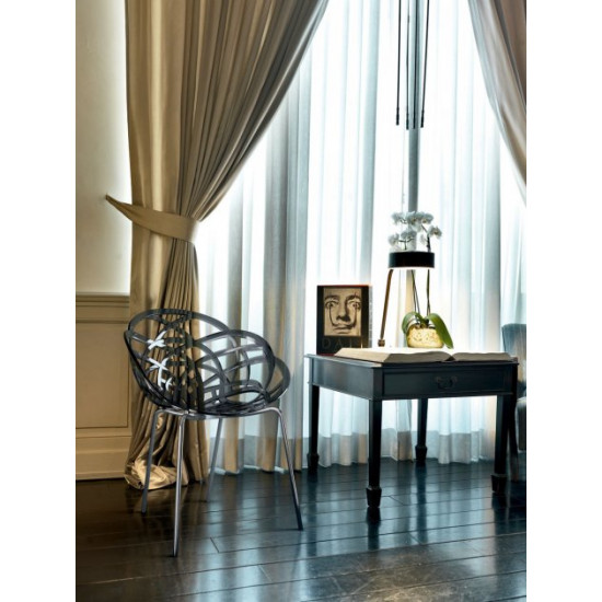 Armchair Papatya Flora-ML transparent purple seat, chrome legs Armchair Papatya Flora-ML transparent purple seat, chrome legs