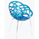 Armchair Papatya Flora-ML transparent blue seat, chrome legs Armchair Papatya Flora-ML transparent blue seat, chrome legs