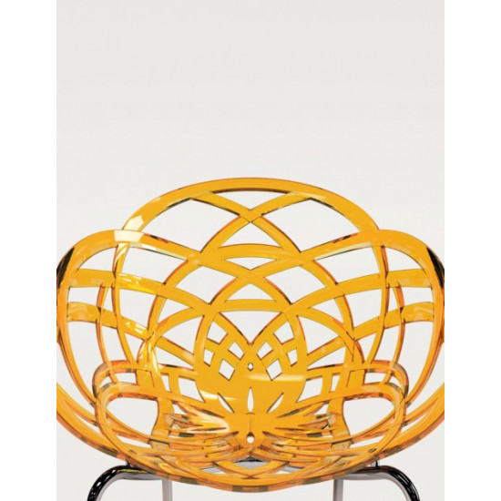 Armchair Papatya Flora-ML transparent blue seat, chrome legs Armchair Papatya Flora-ML transparent blue seat, chrome legs