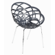 Armchair Papatya Flora-ML transparent-smoky seat, chrome legs Armchair Papatya Flora-ML transparent-smoky seat, chrome legs