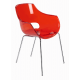 Armchair Papatya Opal transparent red, chrome base Armchair Papatya Opal transparent red, chrome base