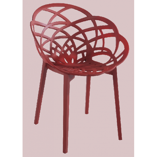 Armchair Papatya Flora matte red brick seat, matte brick legs Armchair Papatya Flora matte red brick seat, matte brick legs