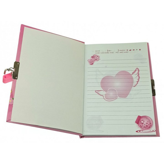 Notepad for girls with lock 19x13x2 cm 32907F Notepad for girls with lock 19x13x2 cm 32907F