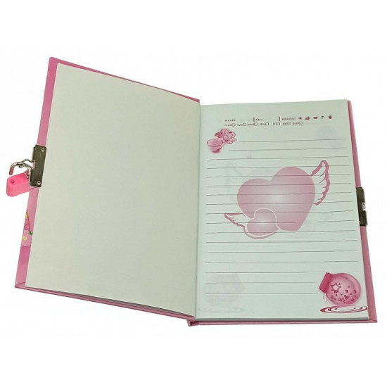 Notepad for girls with lock 19x13x2 cm 32907L Notepad for girls with lock 19x13x2 cm 32907L