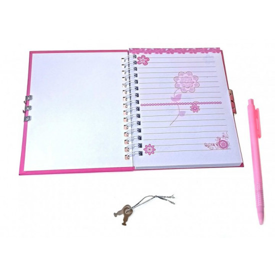 Notebook for girls with lock and pen 18x19x2 cm 34211B Notebook for girls with lock and pen 18x19x2 cm 34211B