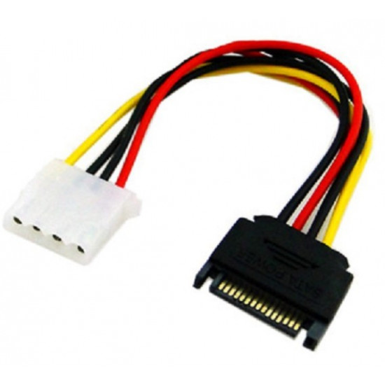 Кабель переходник 1x SATA 15 Pin -> MOLEX 18AWG(IDE 4pin) (537446730) Разноцветный Кабель переходник 1x SATA 15 Pin -> MOLEX 18AWG(IDE 4pin) (537446730) Разноцветный