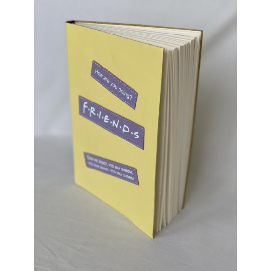 Leather notepad FRIENDS A5 160 lined sheets yellow Leather notepad FRIENDS A5 160 lined sheets yellow