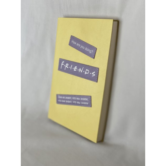 Leather notepad FRIENDS A5 160 lined sheets yellow Leather notepad FRIENDS A5 160 lined sheets yellow